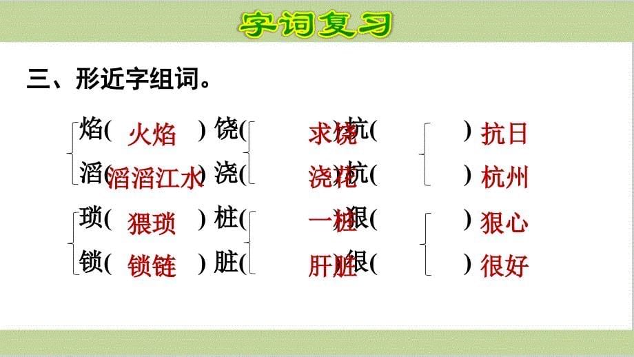 部编四年级上册小学语文第四单元期末复习课件_第5页