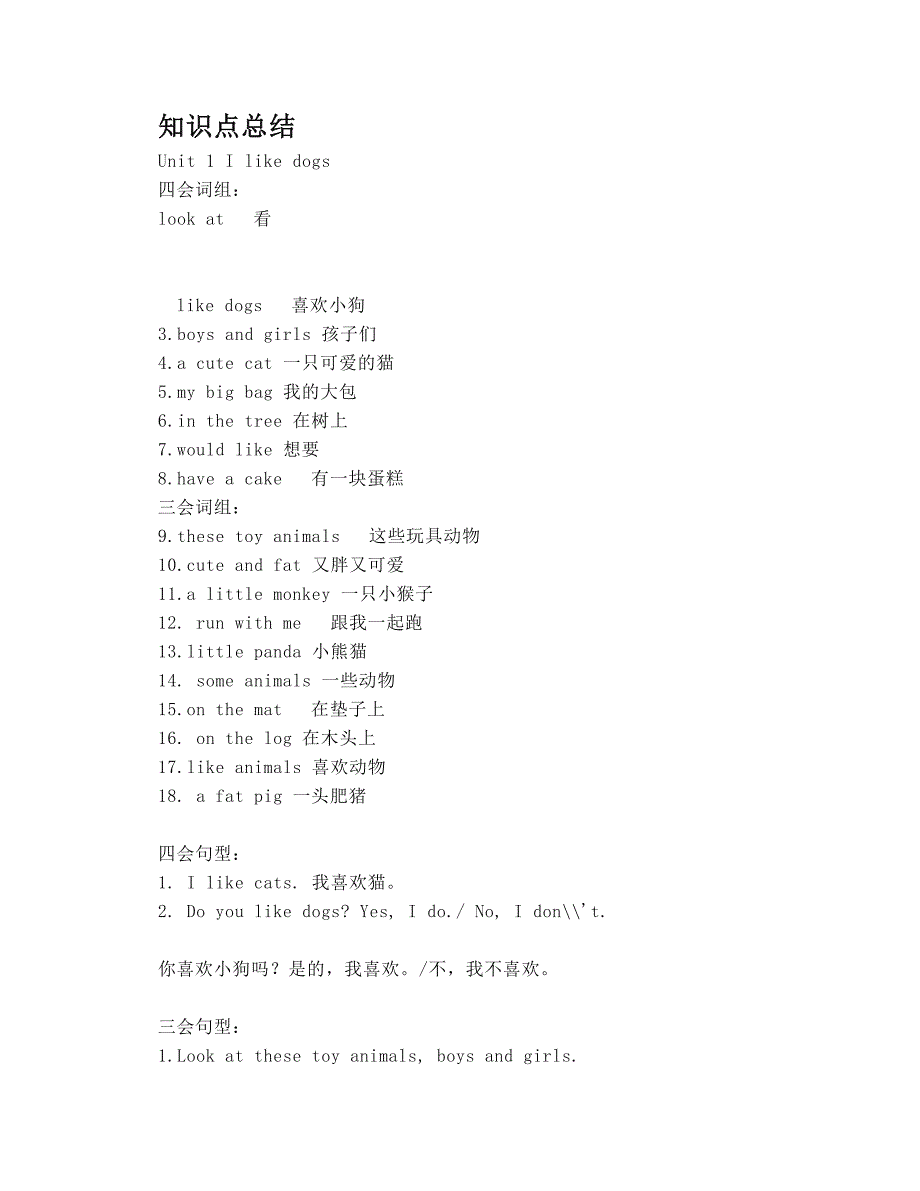 苏教版四年级英语上册(译林牛津4A)知识点总结_第1页