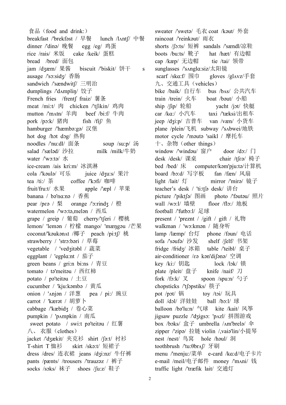 最全小学英语单词大全合集(带音标)（2020年7月整理）.pdf_第2页