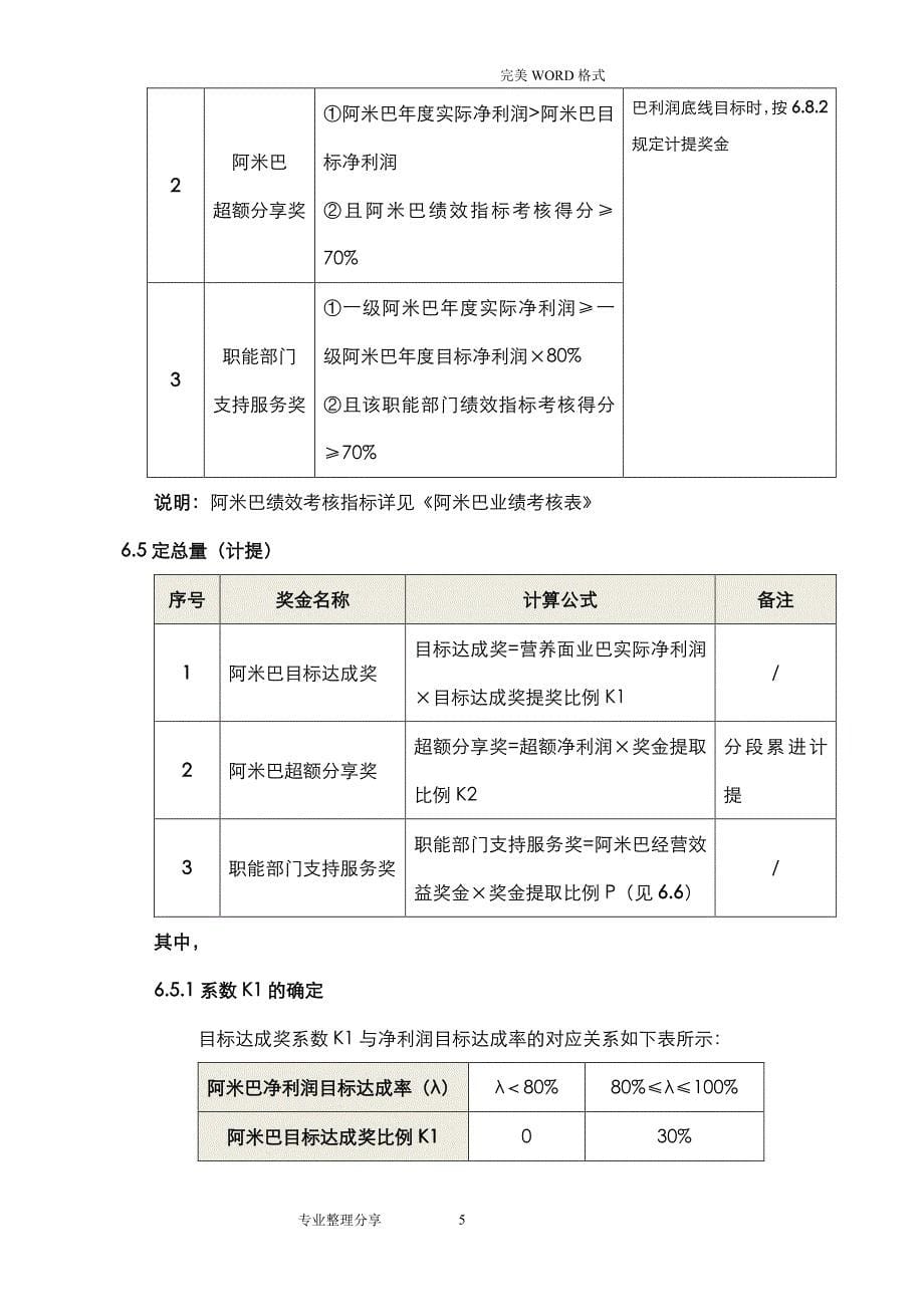 某某集团阿米巴奖金机制（2020年7月整理）.pdf_第5页