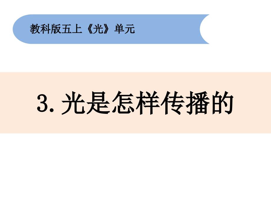 小学科学教科版五年级上册2-3《光是怎样传播的》课件PPT_第1页