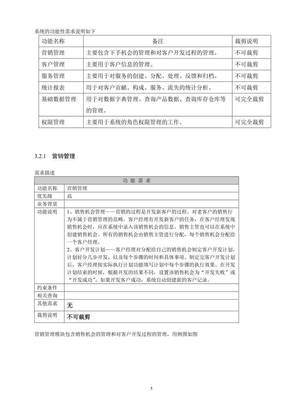 需求规约-客户关系管理系统精编版_第5页