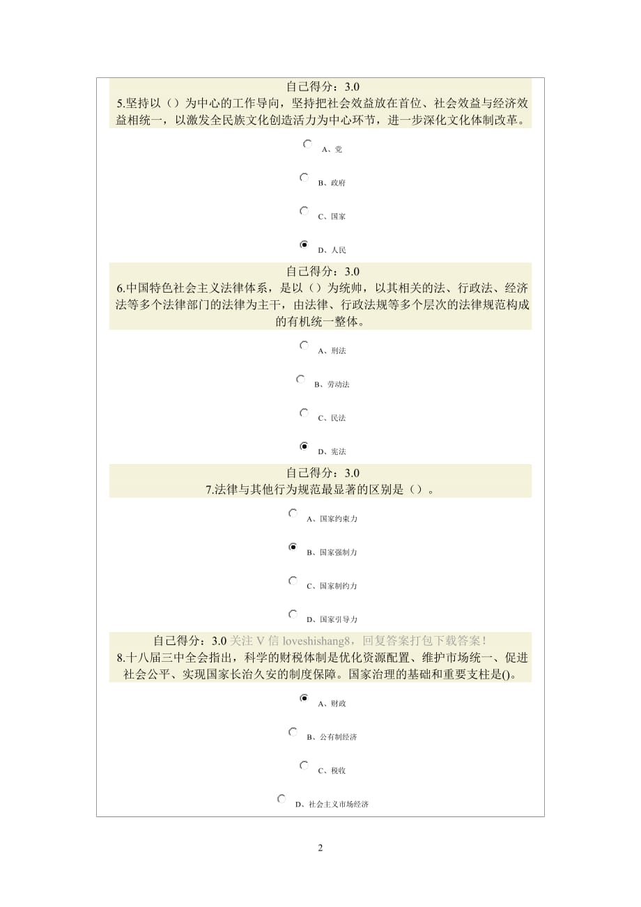 广西公务员网络培训考试附标准答案依法治国与依法行政(分)_第2页