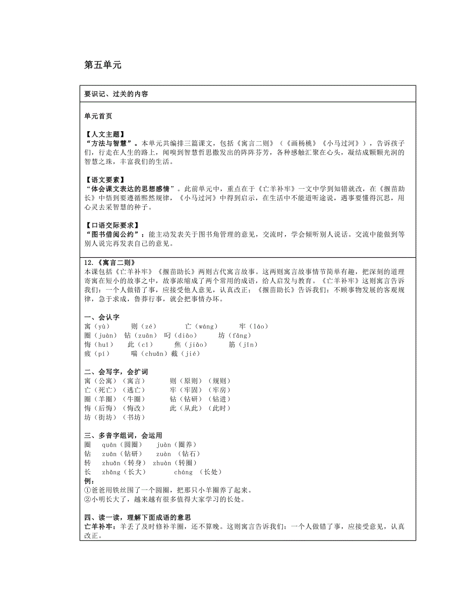 部编二年级语文下册第1-8单元“地毯式”过关自查表_第1页