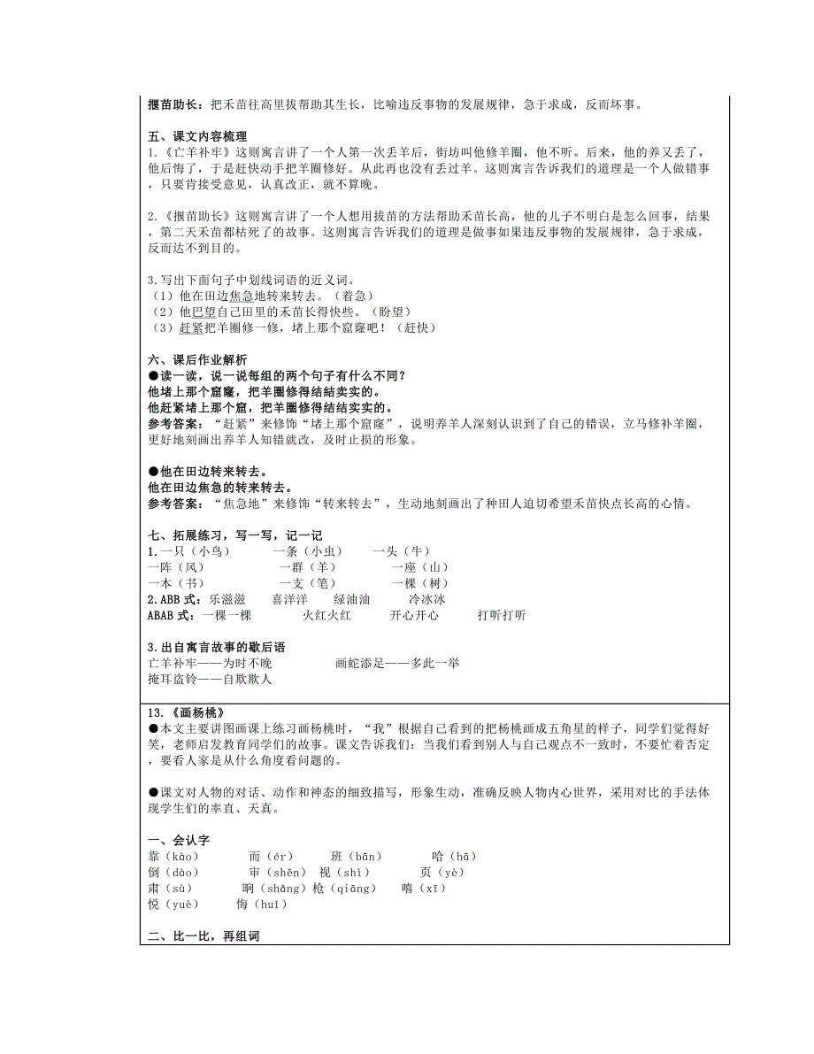 部编二年级语文下册第1-8单元“地毯式”过关自查表_第2页