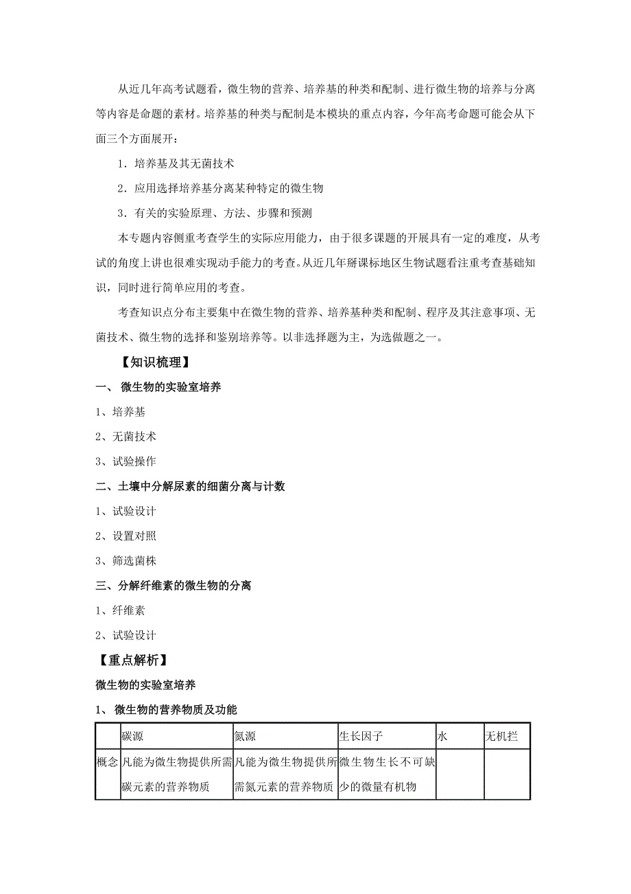 高三生物总复习教师教学案微生物利用_第2页