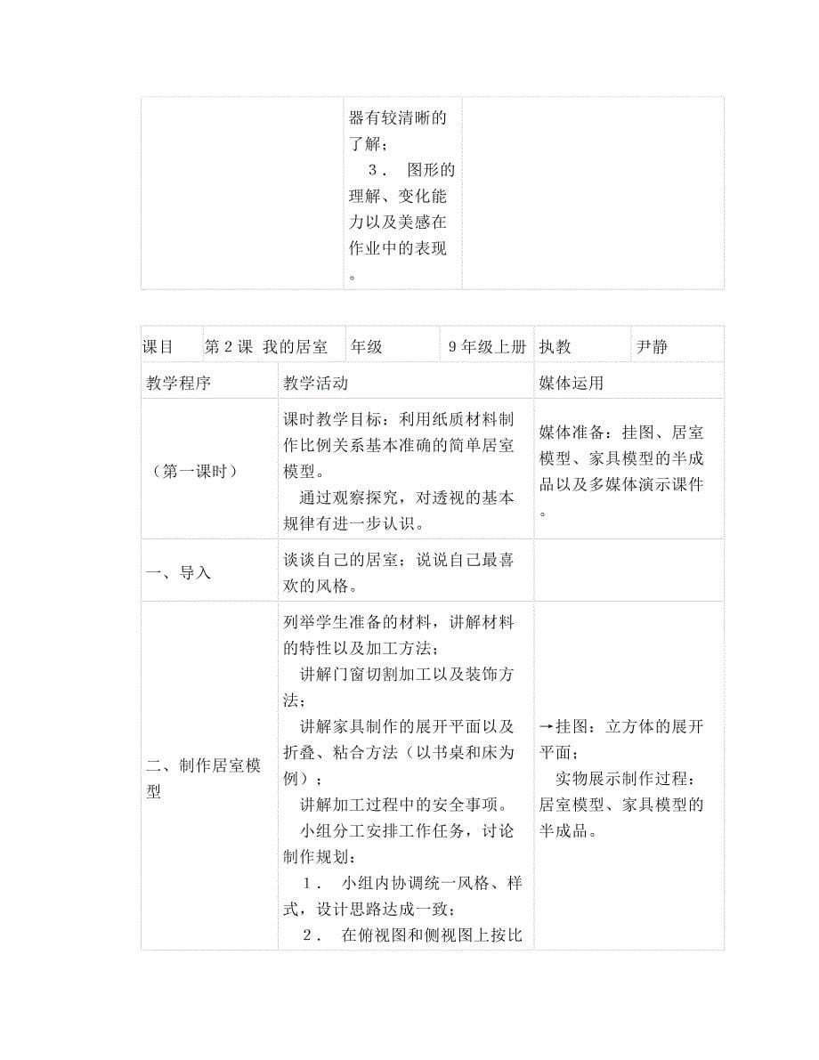 湘教版九年级美术上全册教案(湘美版教学设计)_第5页