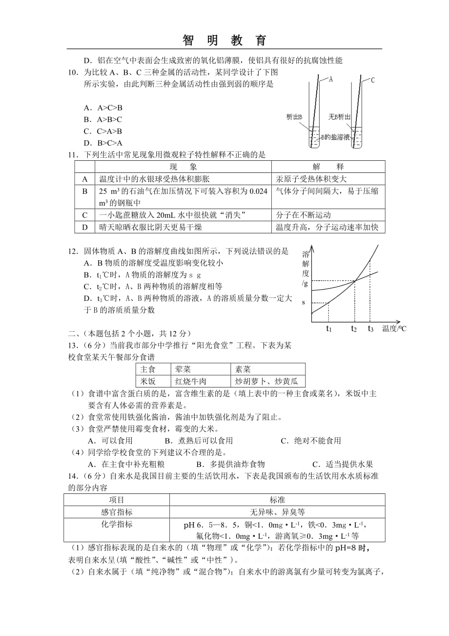 成都历年中考化学试题_第2页