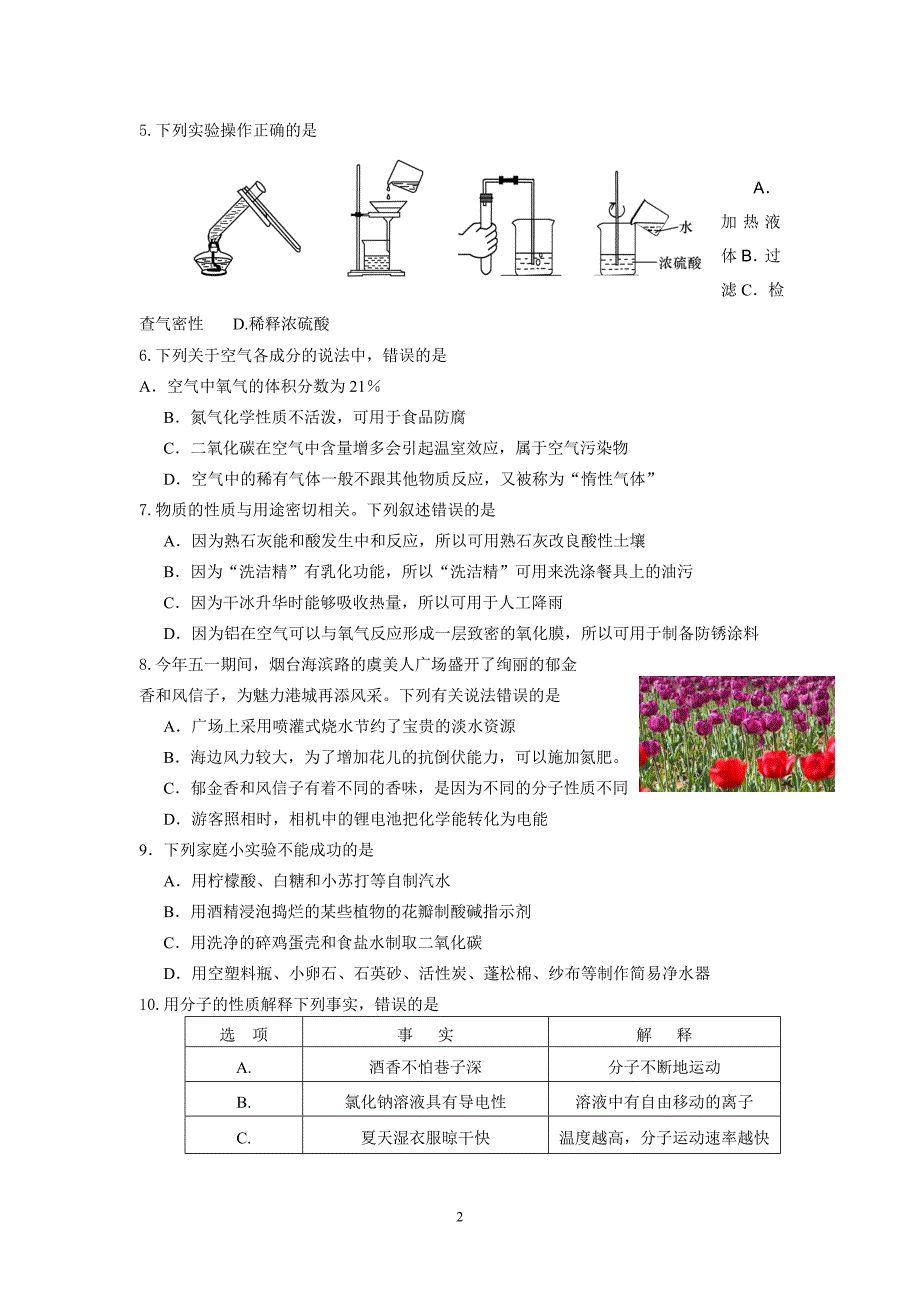 烟台市历年中考化学试题_第2页