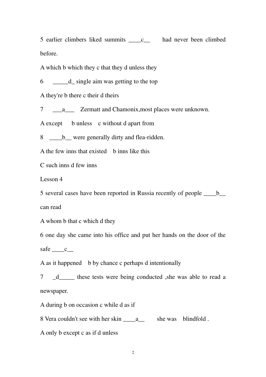 新概念英语第四册课后习题及答案（2020年7月整理）.pdf_第2页