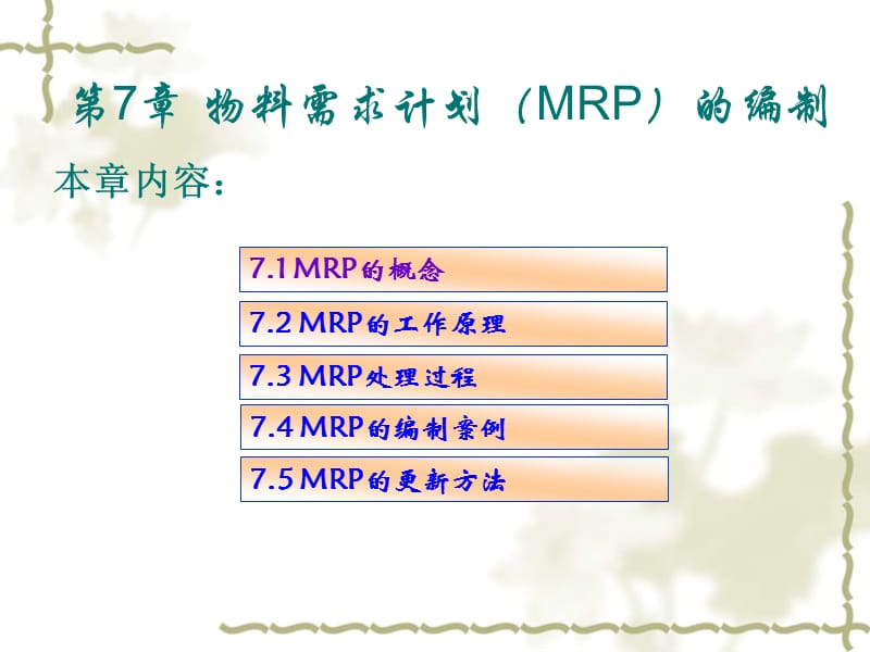 第7章_物料需求计划(MRP)的编制精编版_第1页