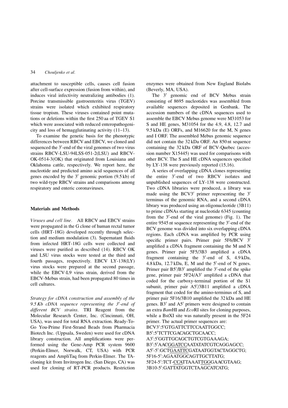 1998 Nucleotide and Predicted Amino Acid Sequences of All Genes Encoded by the 3_ Genomic Portion (9_5 kb) of Respirator_第2页