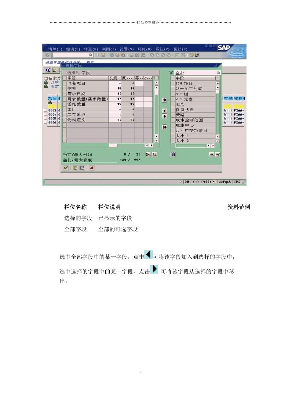 上海震旦家具有限公司SAP实施专案-报表的使用方法精编版_第5页
