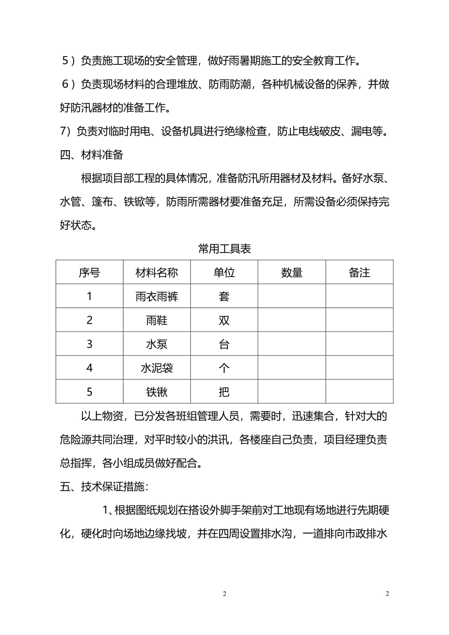 建筑工地防汛应急预案（2020年7月整理）.pdf_第2页