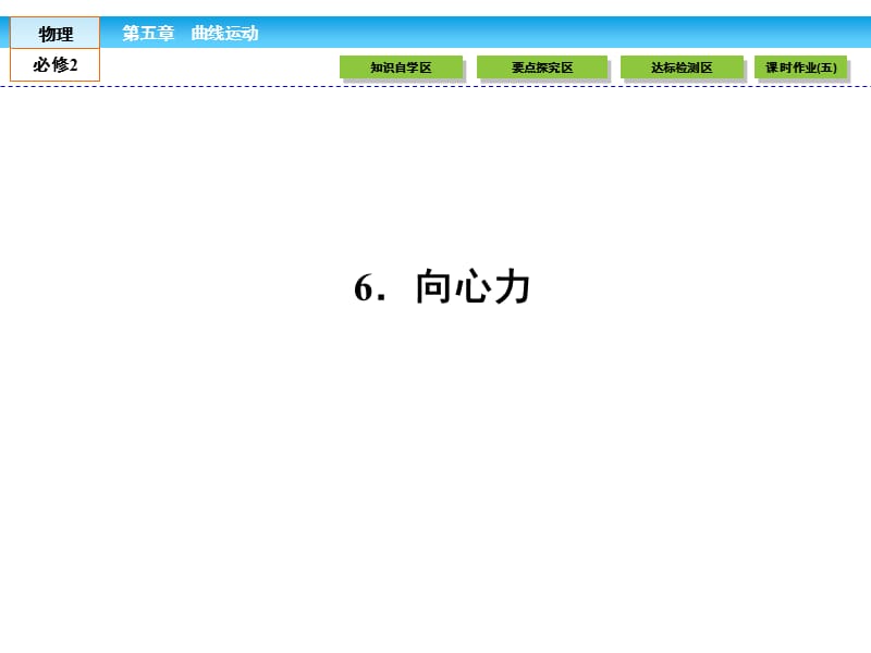 高中物理人教必修二配套课件5.6向心力_第1页