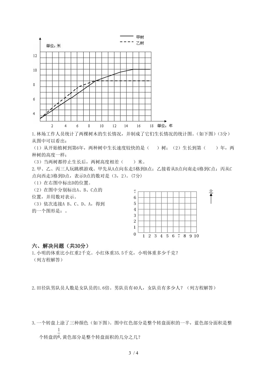 苏教小学五数学下册期末作业题卷_第3页