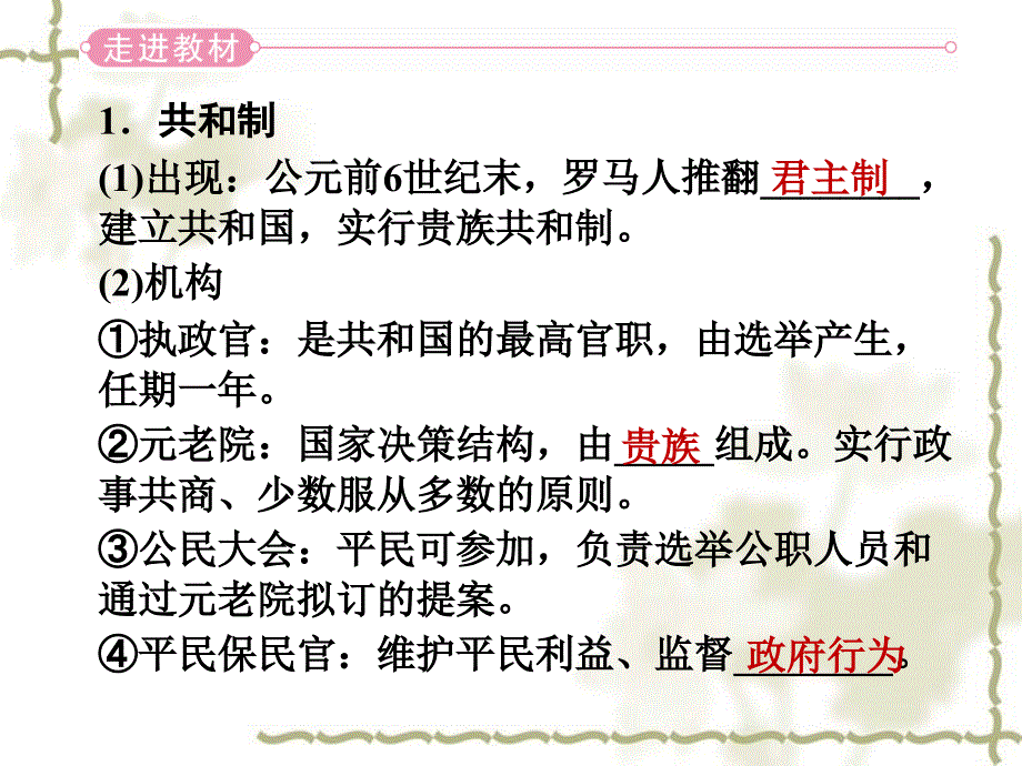 2012高中历史 7 古罗马的政制与法律课件 岳麓版必修1_第4页