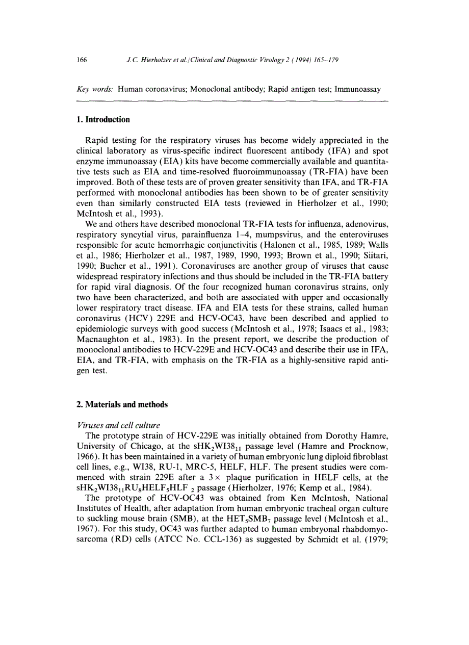 1994 Antigen detection in human respiratory Coronavirus infections by monoclonal time-resolved fluoroimmunoassay_第2页