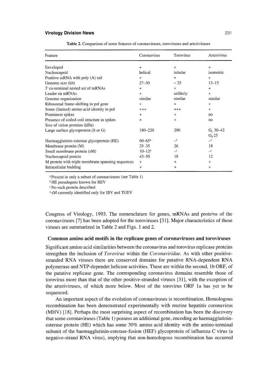 1994 Revision of the taxonomy of theCoronavirus, TorovirusandArterivirusgenera_第5页