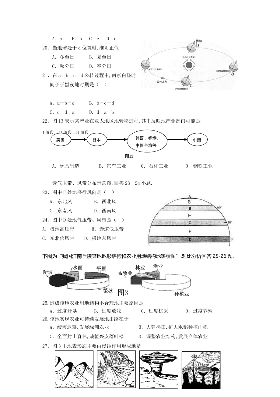 淮阴区高地理学业水平测试模拟考试_第4页