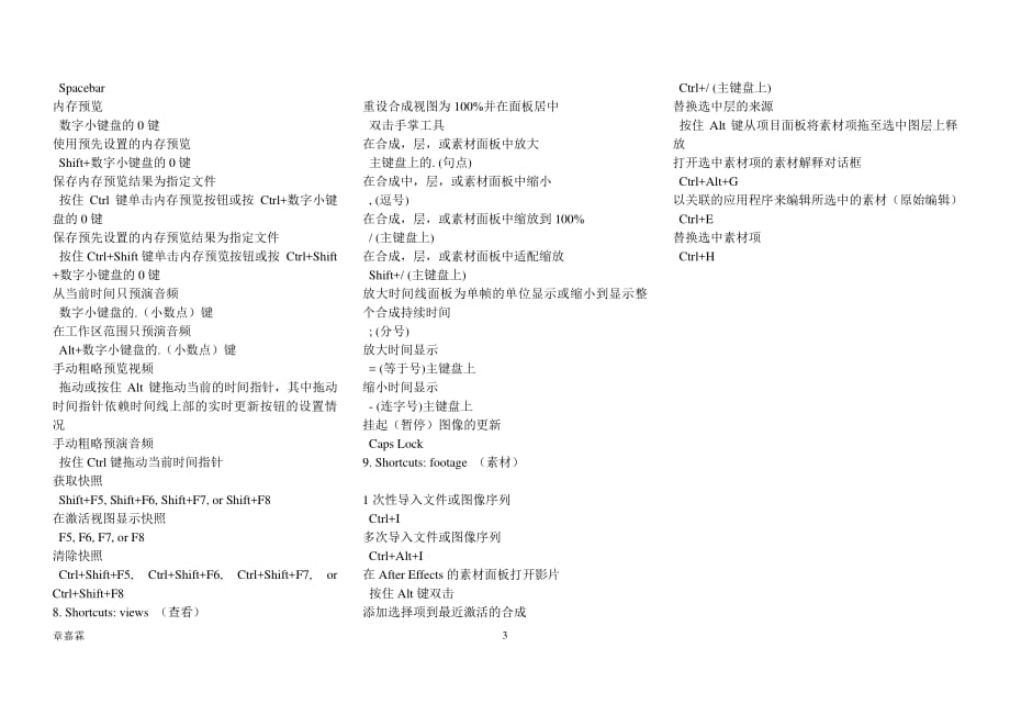 常用的AE快捷键-ae快捷键p（2020年7月整理）.pdf_第3页