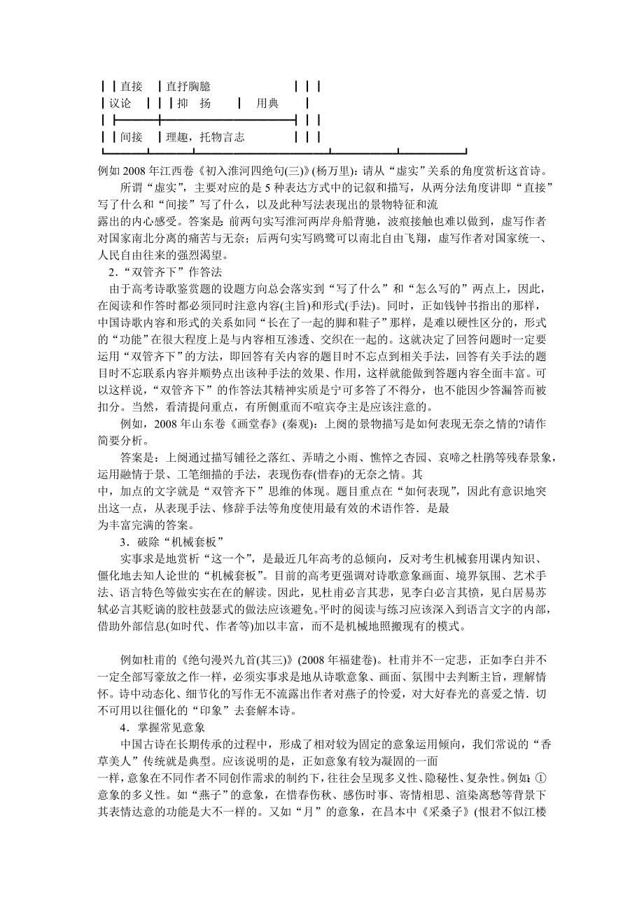 诗歌鉴赏高考专题复习教师教学案_第5页