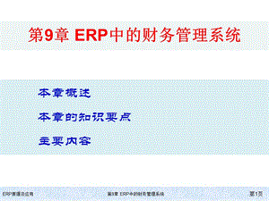 ERP原理及应用教程第9章ERP中的财务精编版