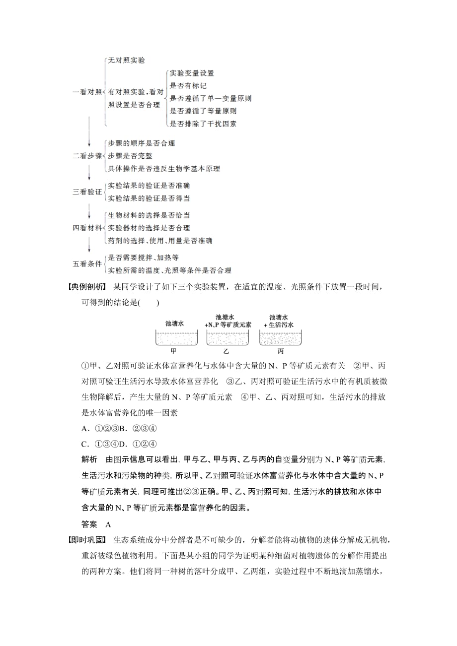 高考生物(北京师范大学版)一轮复习：生物与环境八考能专项突破_第3页