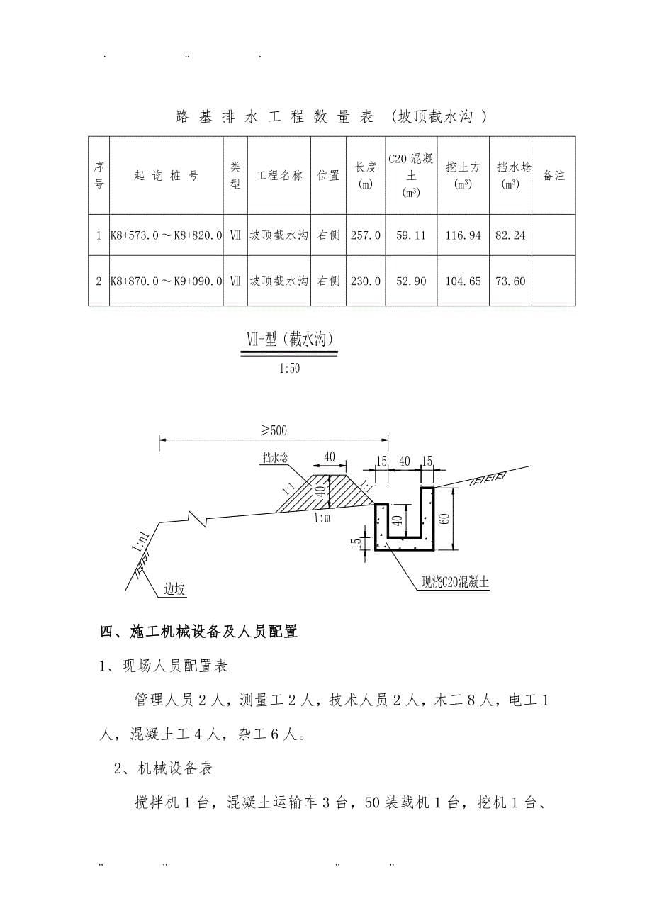 坡顶截水沟工程施工组织设计方案_第5页