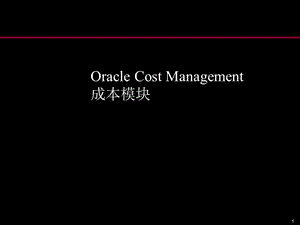 Oracle成本管理的培训资料精编版