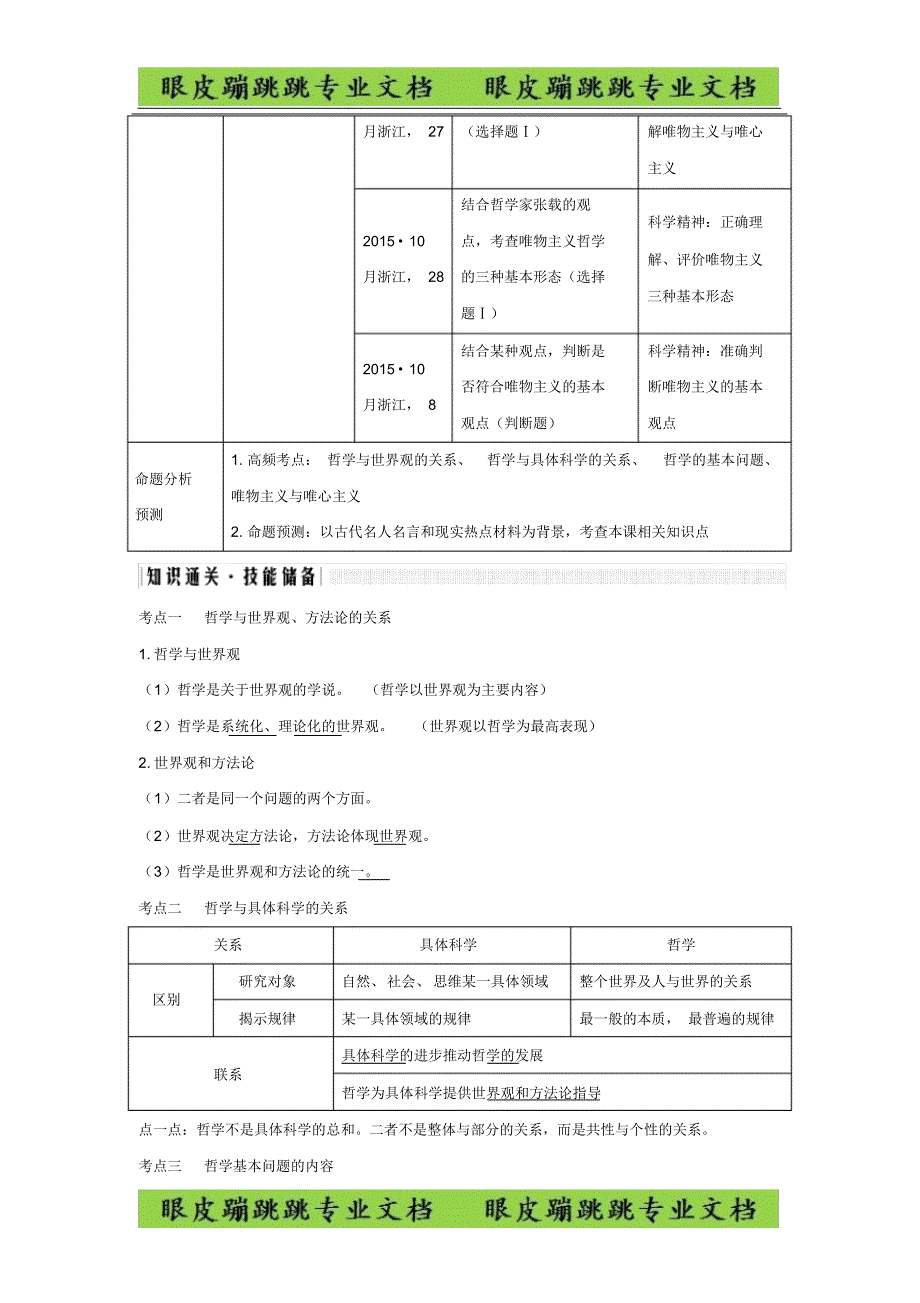 2020版高考政治生活与哲学第一单元生活智慧与时代精神第二十七课时哲学及其基本派别_第2页