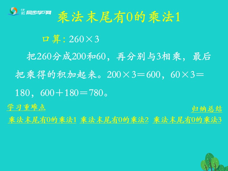 2016三年级数学上册 第2单元 两、三位数乘一位数（乘数末尾有0的乘法） 冀教版_第3页