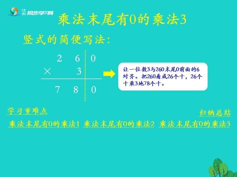 2016三年级数学上册 第2单元 两、三位数乘一位数（乘数末尾有0的乘法） 冀教版_第5页