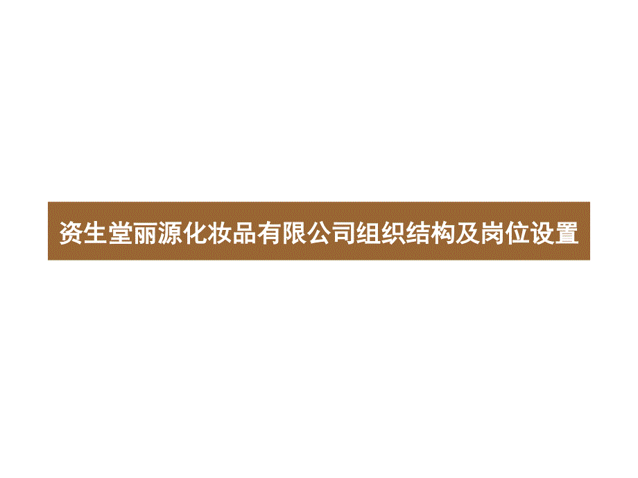 化妆品公司组织结构及岗位设置..ppt_第1页