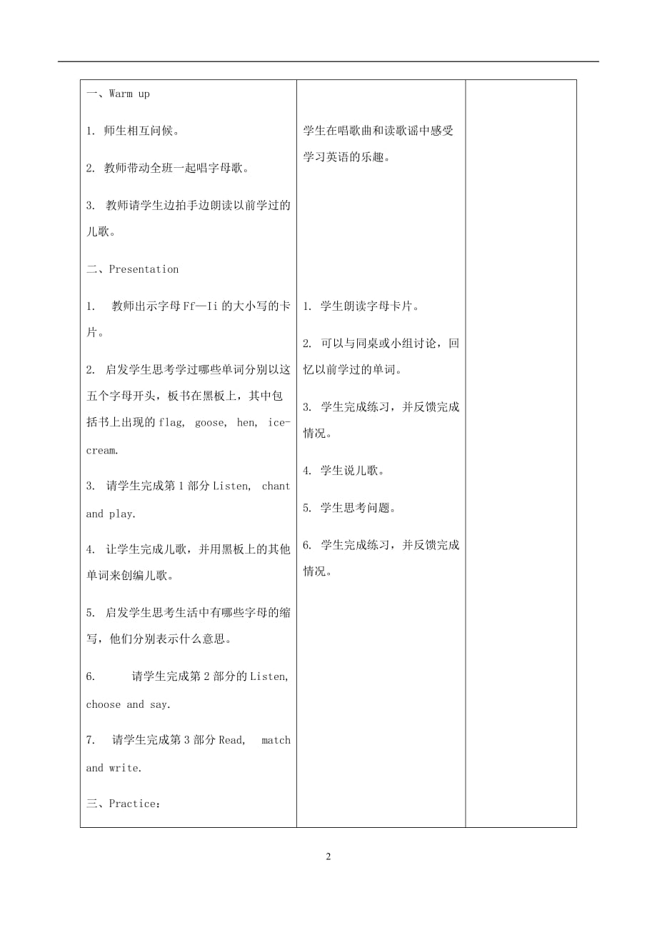 重庆大学版2020年四年级英语上册Unit2HeHasaFunnyFaceLesson5教案_第2页