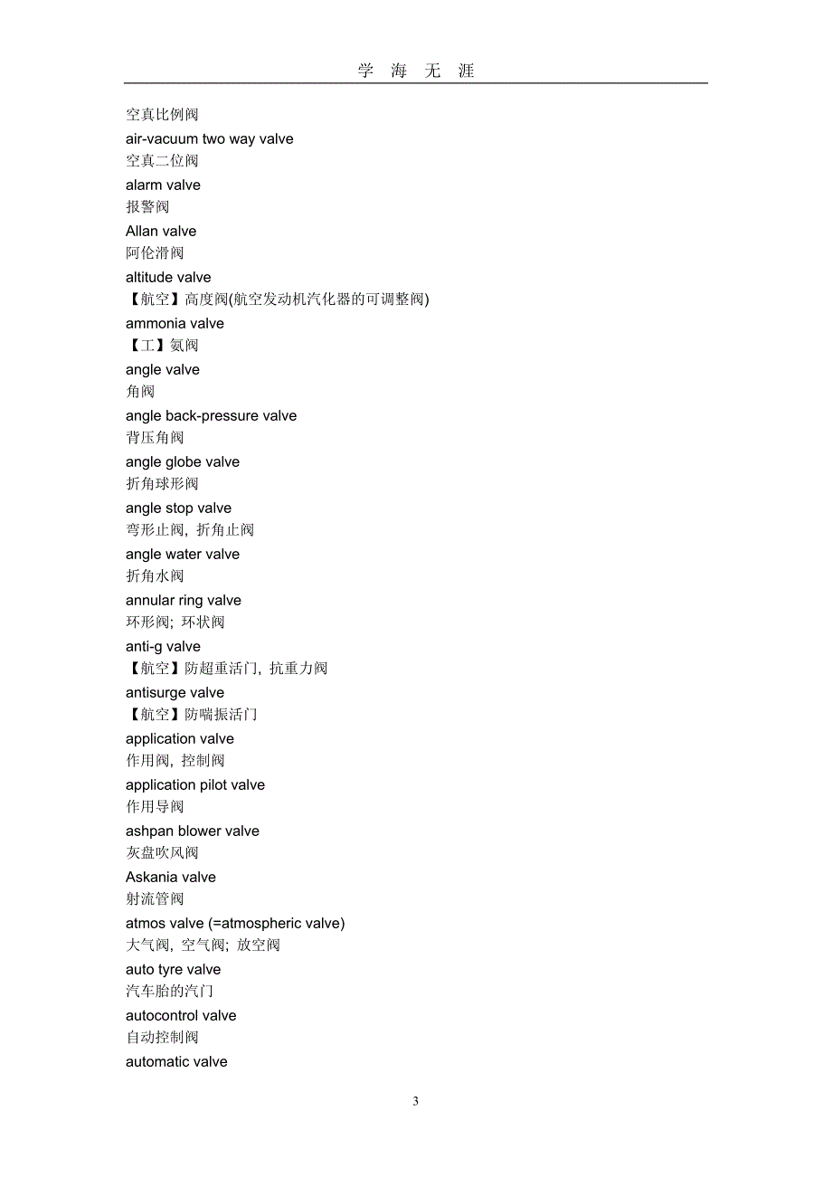 （2020年7月整理）阀门中、英文对照表.doc_第3页
