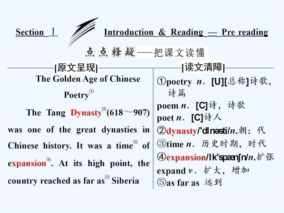2017-2018学年高中英语 Module 6 The Tang PoemsSection Ⅰ Introduction &ampamp;amp; Reading Pre-reading 外研版选修8(1)_第5页