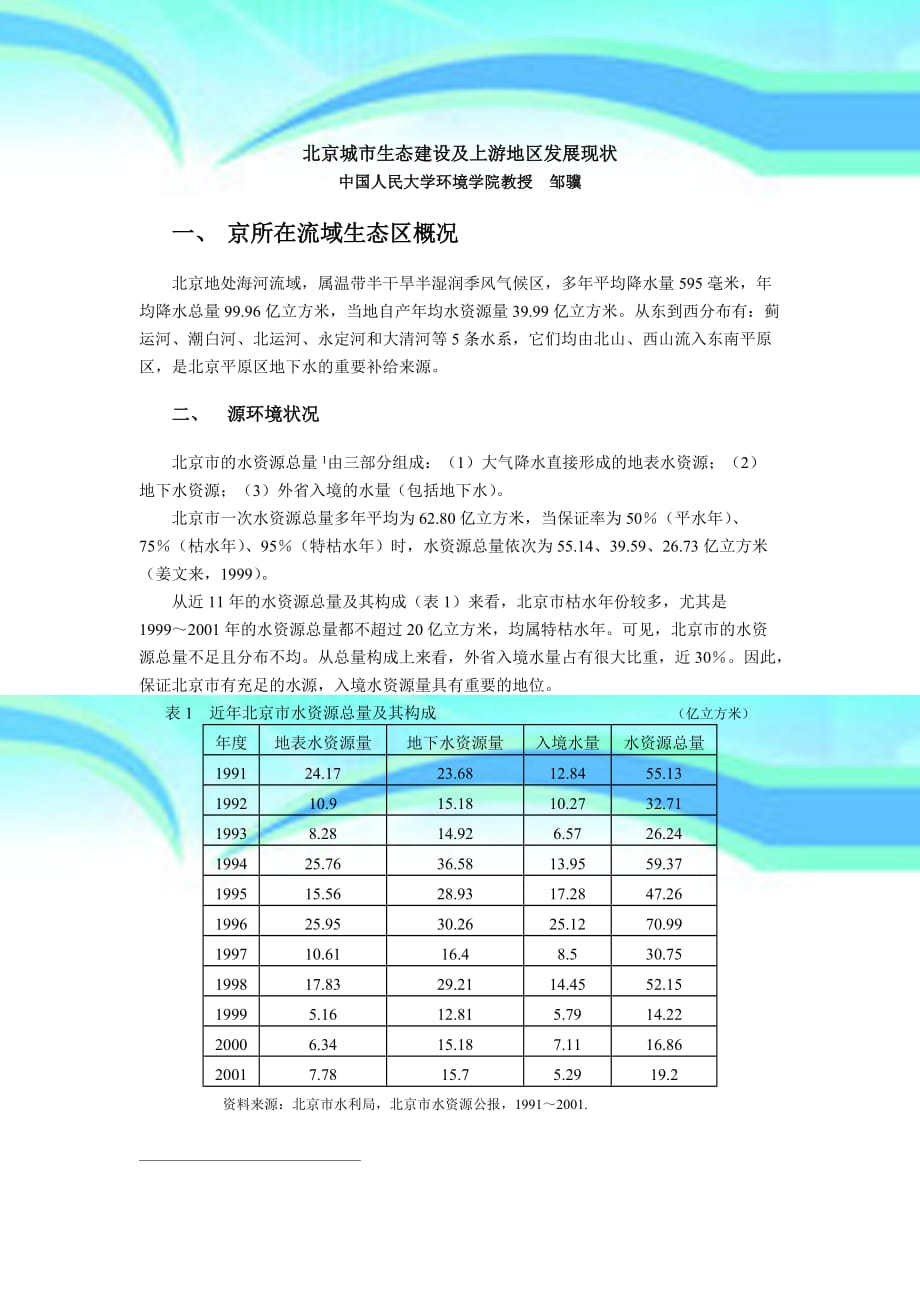 北京城生态建设及上游地区发展现状_第3页