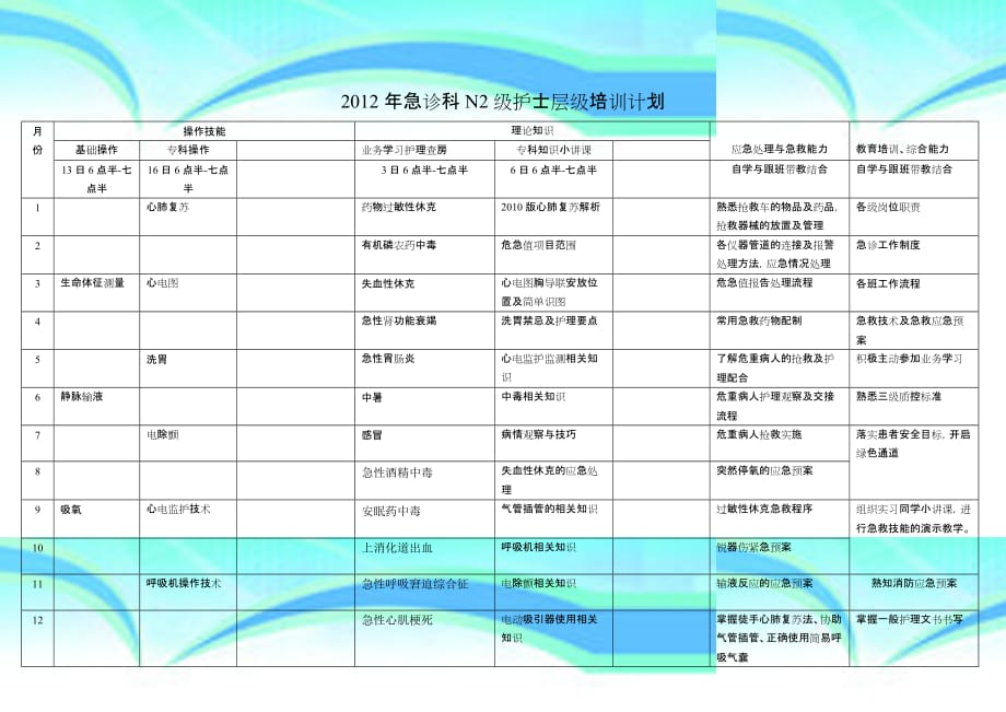 NN能级护士培训计划_第4页