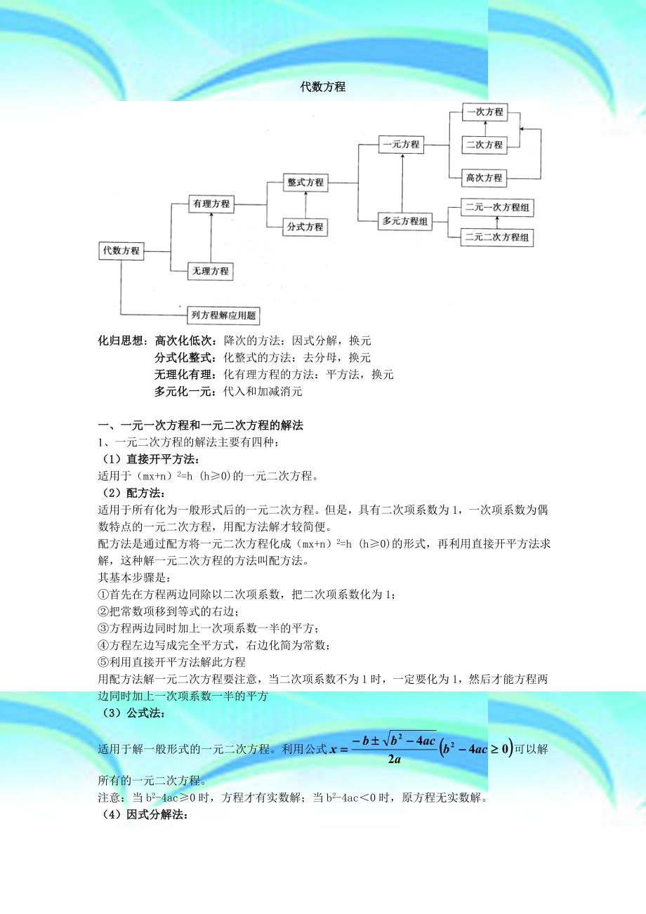 八年级下代数方程知识点及应用题_第3页