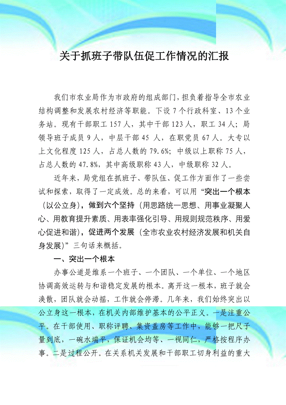 农业局抓班子带队伍情况_第3页