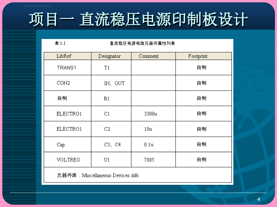 项目一直流稳压电源印制板设计课件_第4页