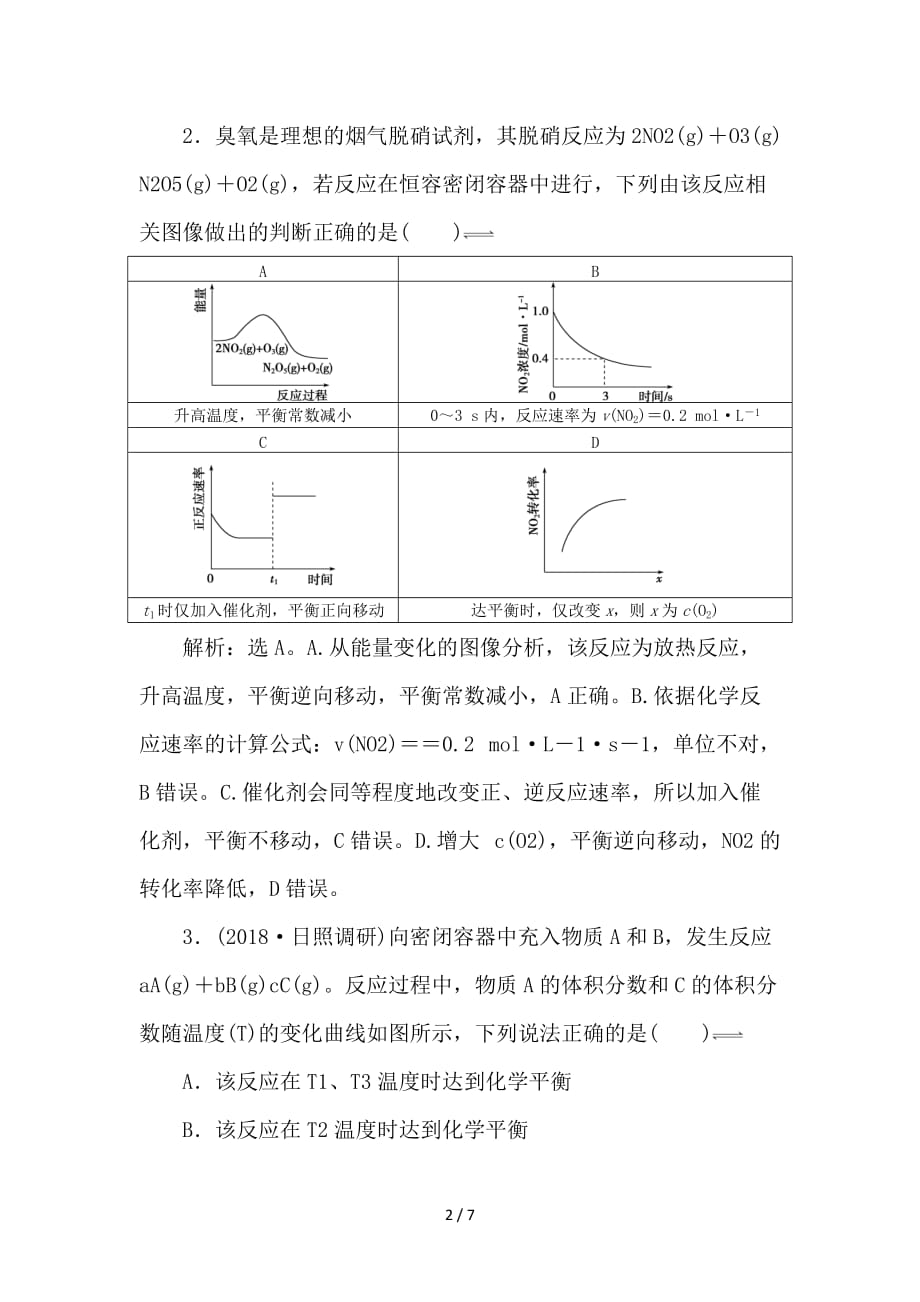 最新高考化学一轮复习 第7章 化学反应的方向、限度与速率突破全国卷专题讲座（七）突破训练 鲁科版_第2页