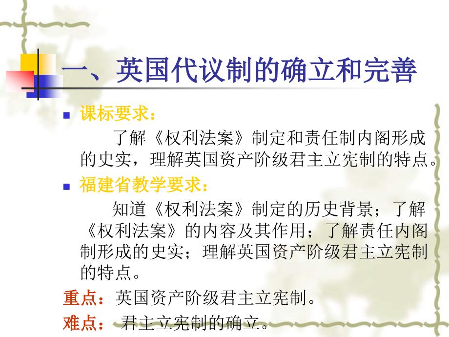 高中历史专题复习 课件近代西方民主政治的确立与发展教材分析人民必修1_第3页