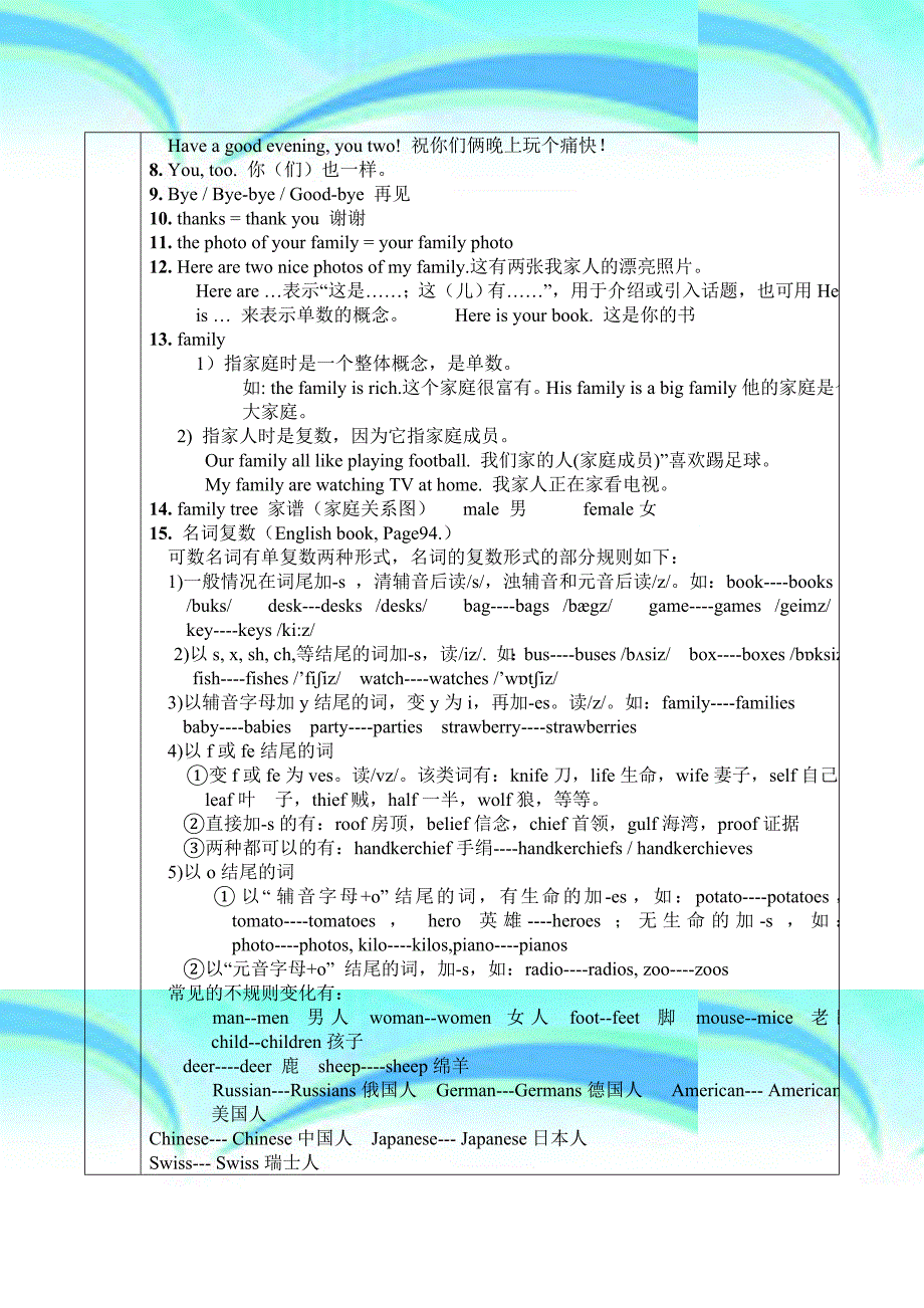 人教新目标七年级英语上册Unit讲义习题_第4页