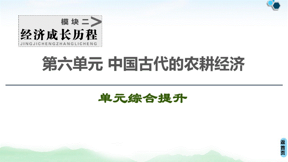 2021新高考岳麓版一轮历史总复习课件：模块2第6单元单元综合提升_第1页