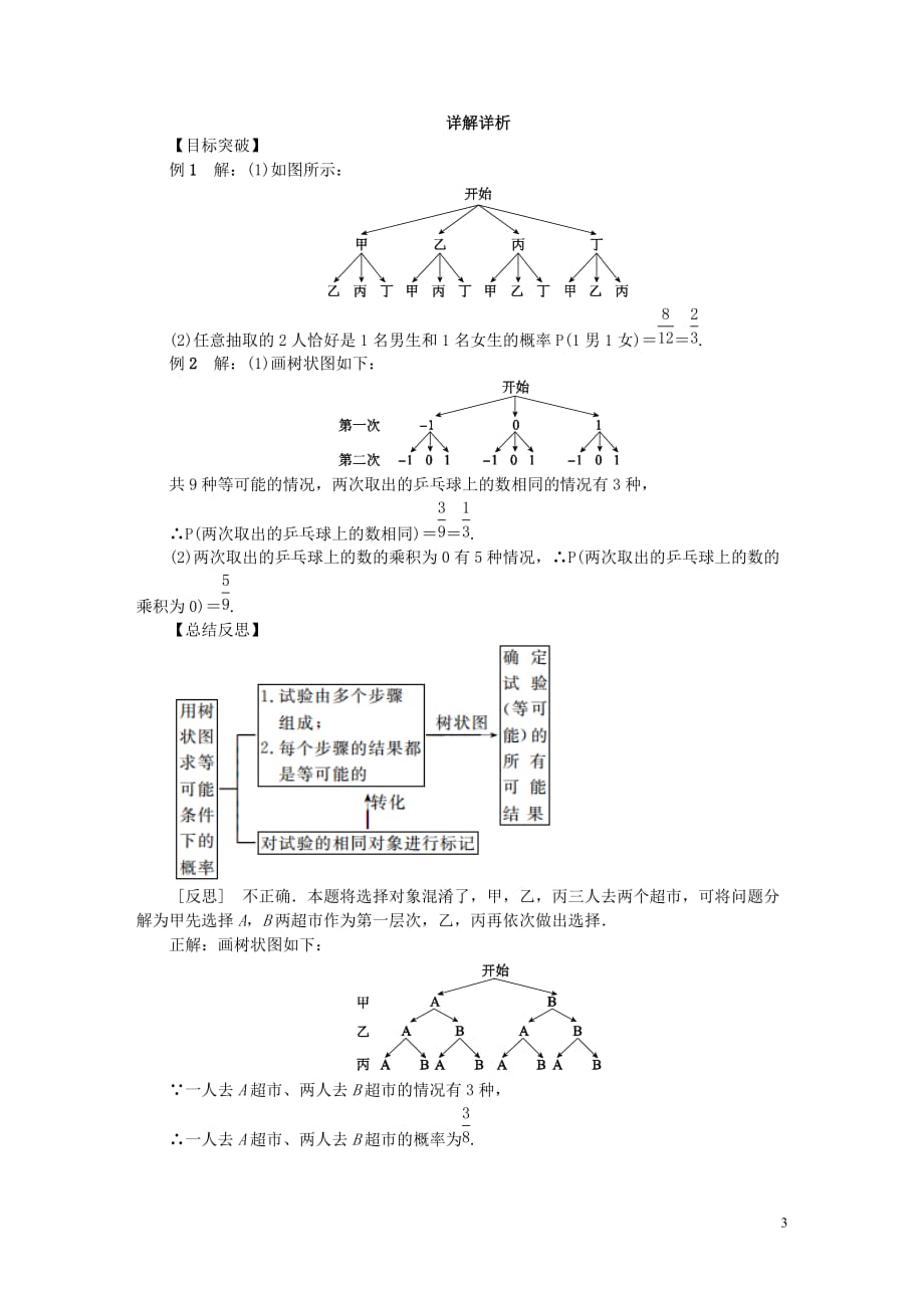 九年级数学上册第4章等可能条件下的概率4.2等可能条件下的概率一第2课时画树状图法作业新版苏科版_第3页