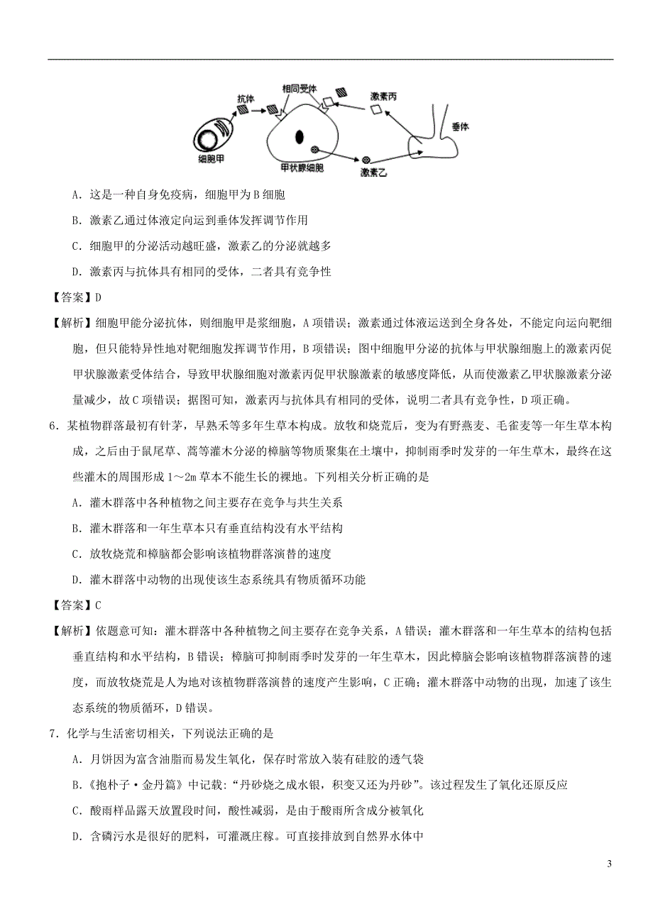 高考理综选择题专项训练22_第3页