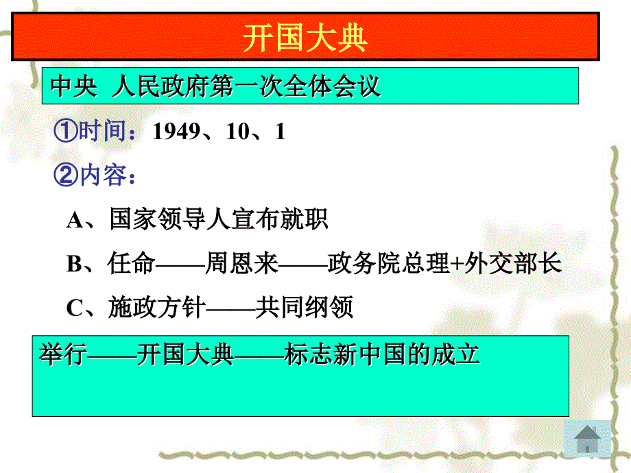 高一历史 第1课 新中国的民主政治建设 新课程 人教版_第4页