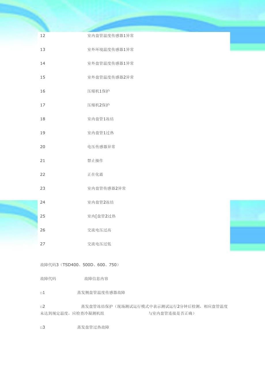 TICA天加空调故障代码_第5页